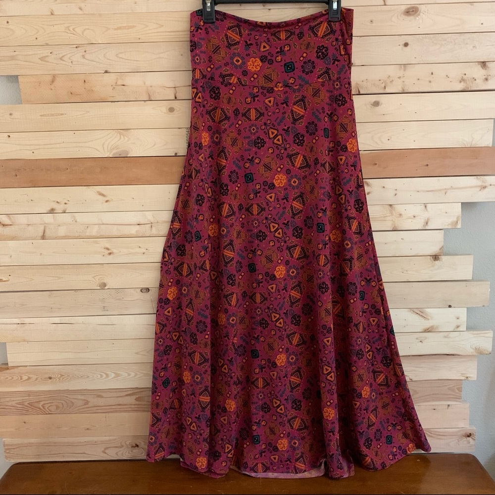 Lularoe Women’s NWOT Pink Orange Pull On Stretchable Maxi Long Skirt size S